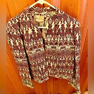 Vintage Pelux Guatemalan Jacket Coat Made with Handwoven Indian Fabric